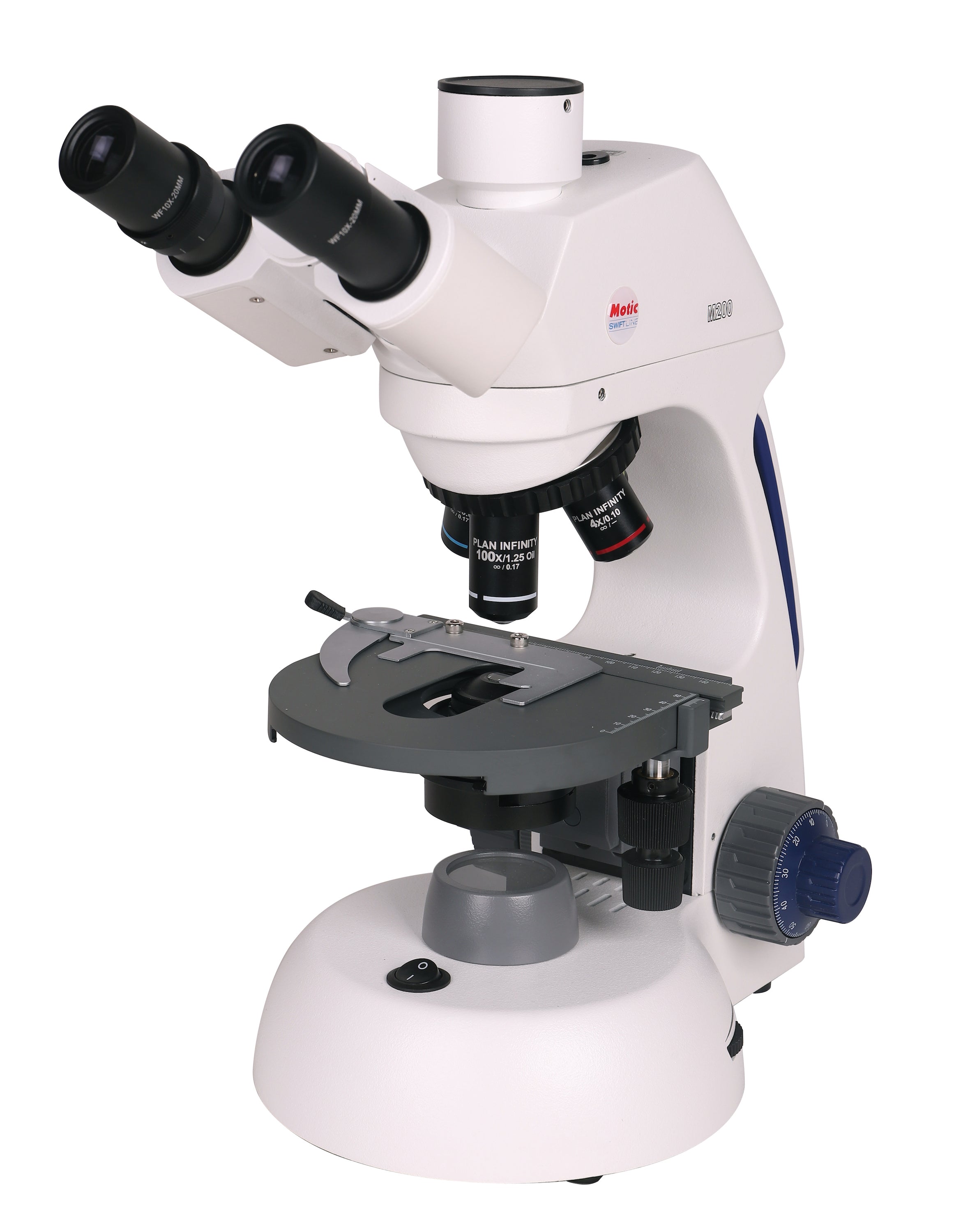 Swift M18 Series Compound LED Microscopes – Binocular & Trinocular Models with Infinity Plan Optics and Koehler Illumination for Advanced Research & Education