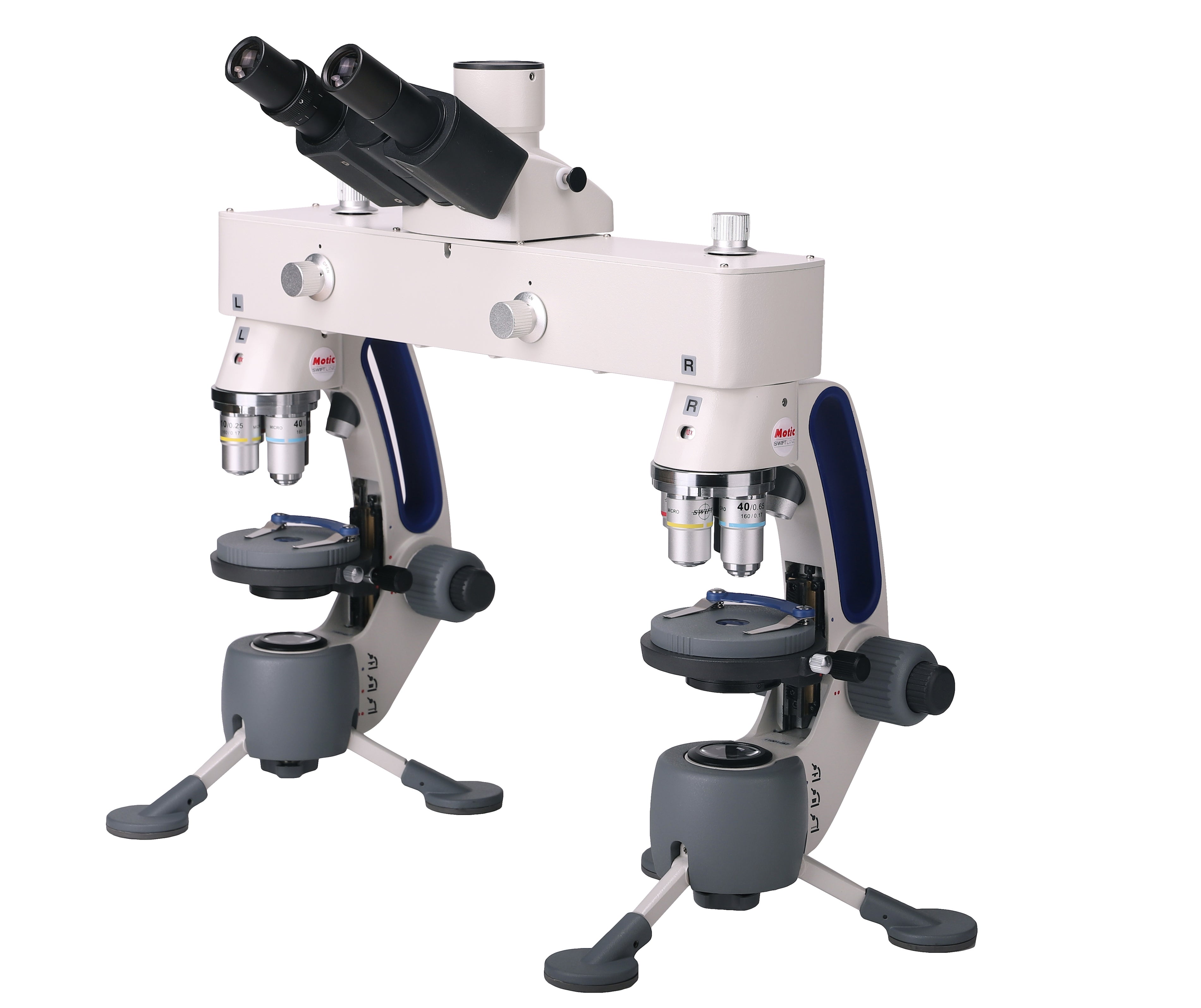 Swift M3-F Trinocular Cordless LED Forensic Comparison Microscope | Dual Optical System with Macro Lens, C-Mount Port, and LED Illumination