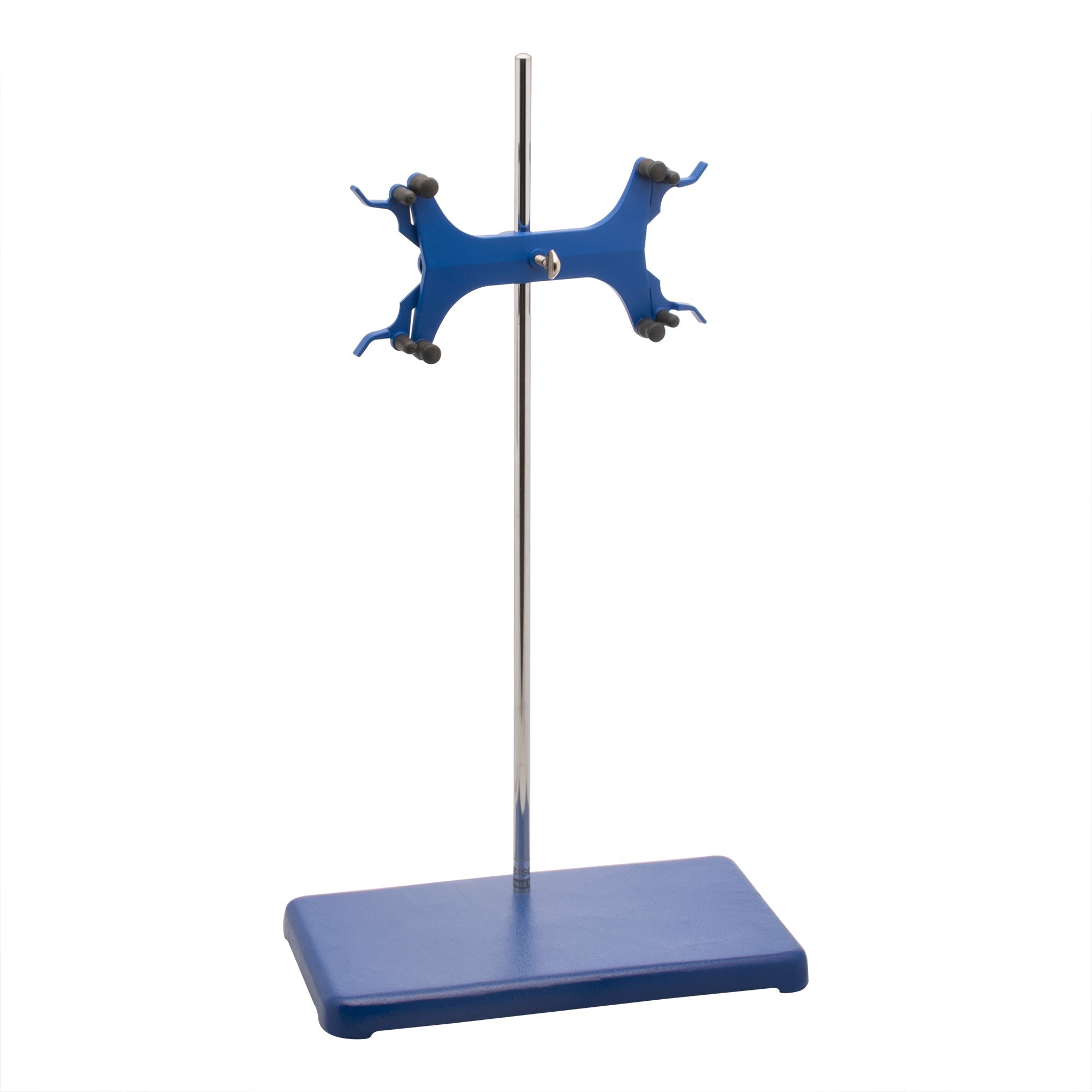 Eisco Labs Double Burette Clamp Support with Rod & Cast Iron Base – Fits Burettes up to 100mL, Stainless Steel Rod, Alloy Jaws