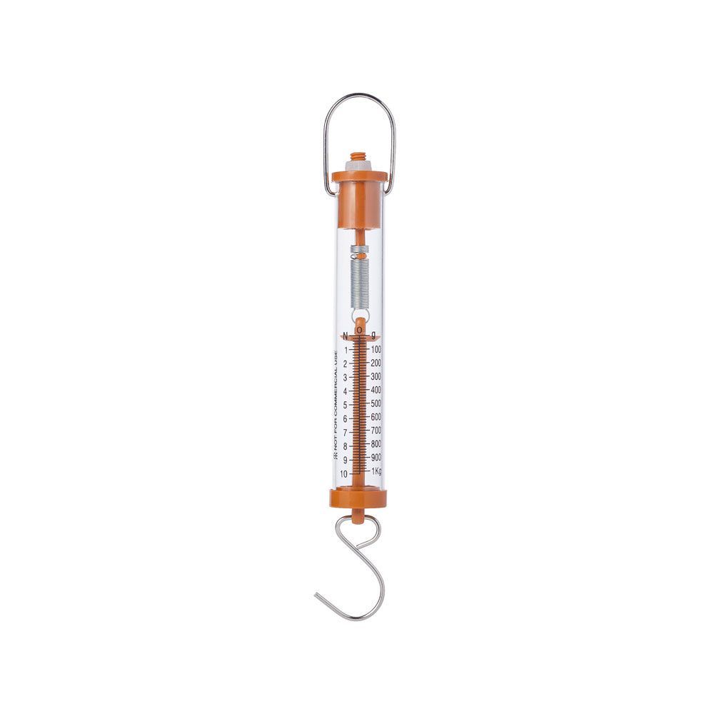 United Scientific® SPRING SCALE, CLEAR PLASTIC, 1000G / 10N, GRADUATION 20G/0.2N, BROWN