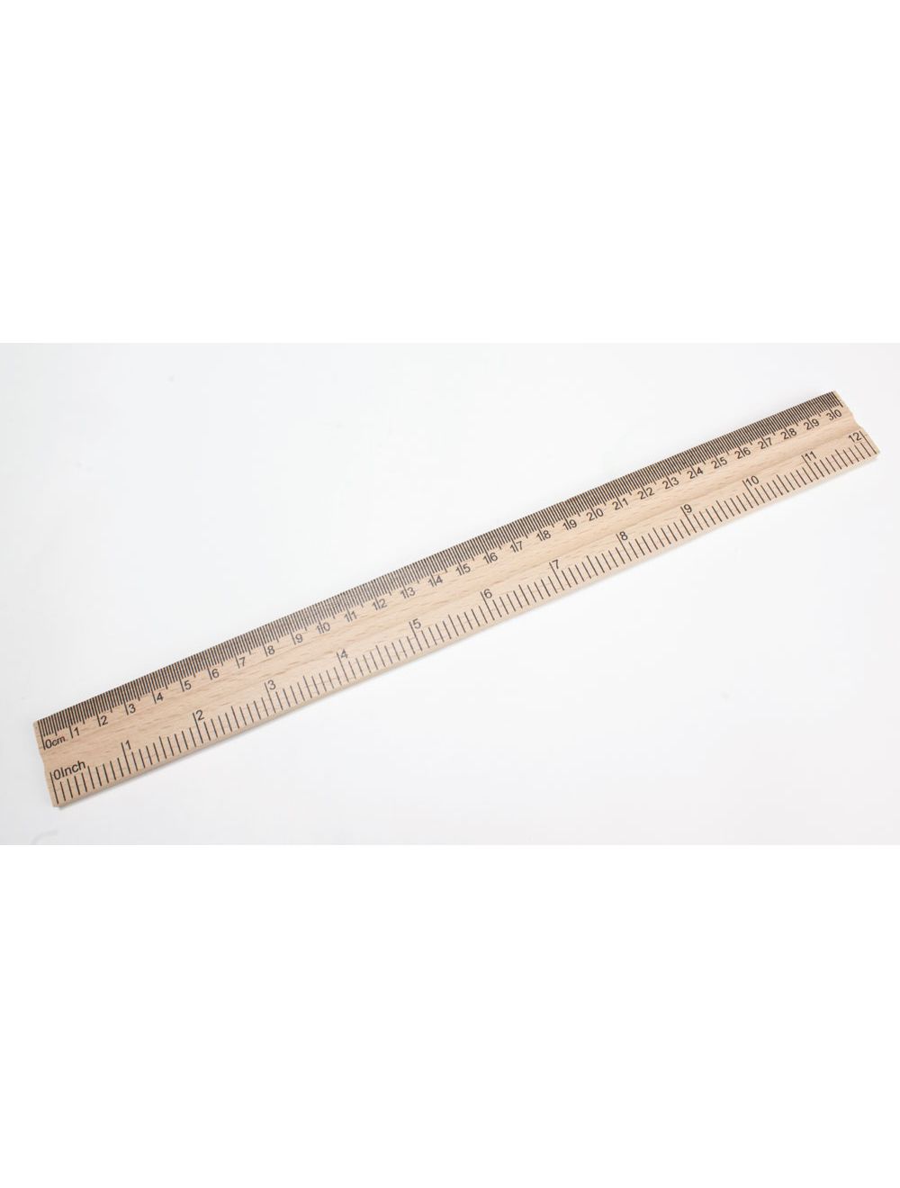 United Scientific® Wooden Ruler – 12 Inch (30 cm), Double Bevel with Pencil Groove, Inch & Metric Scale