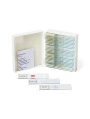 Prepared Microscope Slide Set of 25 – Educational Biology Glass Slides with ABS Storage Case