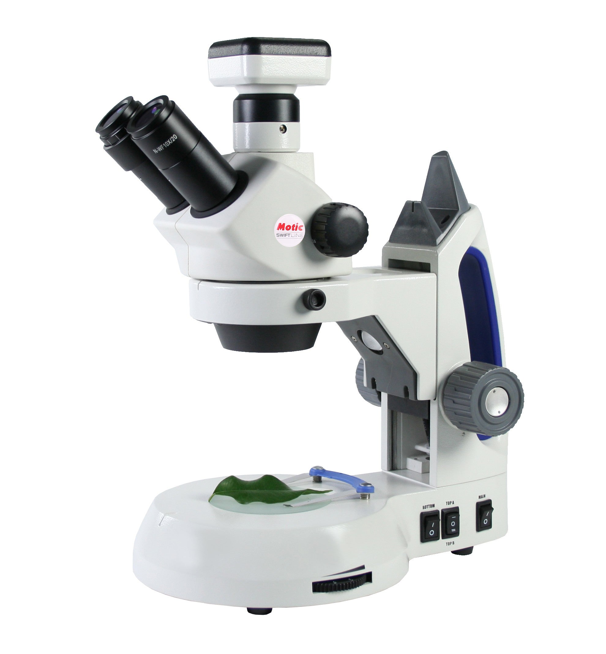 Swift SM105T-C Zoom Stereo Microscope with 5.0MP Digital Camera (10X–30X) – Cordless LED Illumination, Dual Light, C-Mount Adapter – Ideal for High School & College Labs