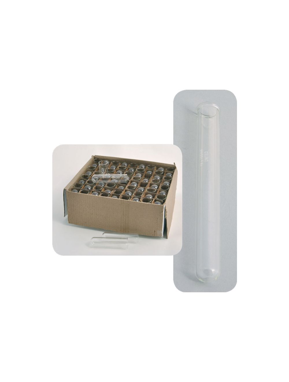 United Scientific® Test Tube with Rim – Borosilicate Glass, 32 x 200mm, 125mL – Pack of 50