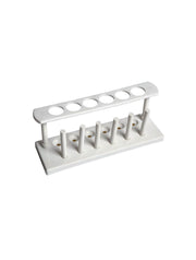 United Scientific® Plastic Test Tube Rack – 6-Tube In-Line Polyethylene Holder with Drying Pins