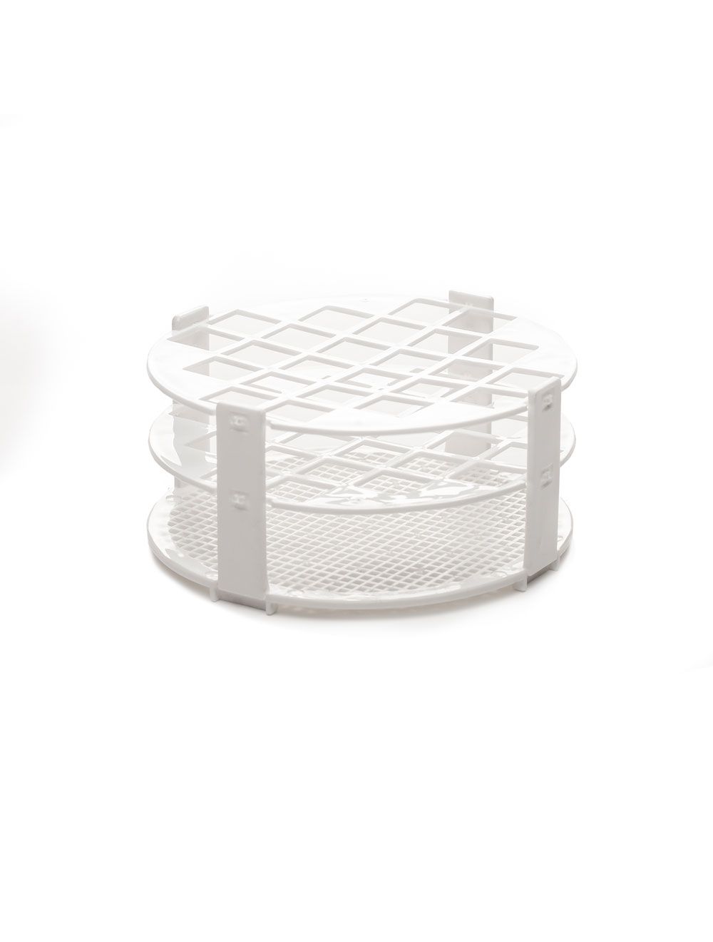 United Scientific® 24-Place Round Plastic Test Tube Rack – Holds Tubes up to 20mm Diameter