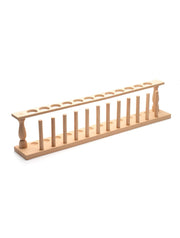United Scientific® Wooden Test Tube Rack – 12-Tube Holder with Drying Pins, Solid Hardwood Lab Stand