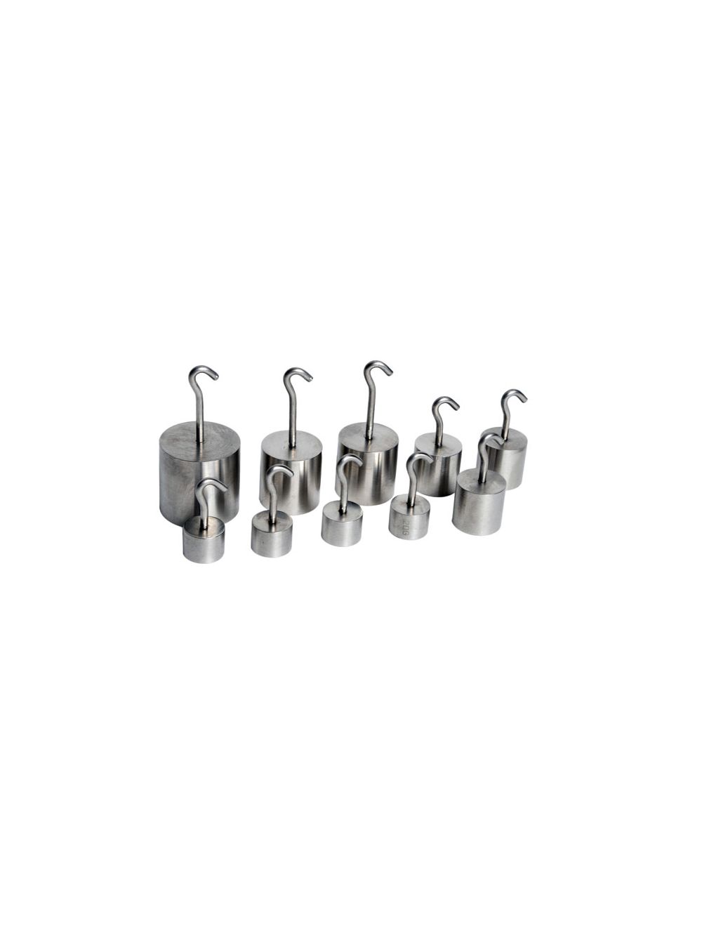 United Scientific® Basic Hooked Weight Set – 10 Piece Stainless Steel Mass Set for Physics & Classroom Experiments
