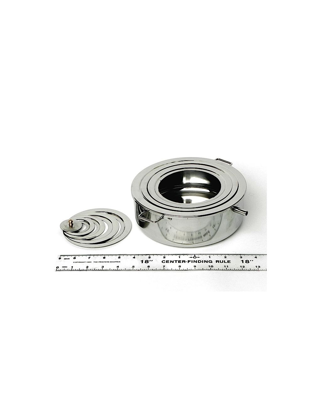 United Scientific Stainless Steel Laboratory Water Bath – 8" Diameter with 7 Concentric Ring Lid, Flat Bottom & Steam Outlet